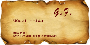 Géczi Frida névjegykártya